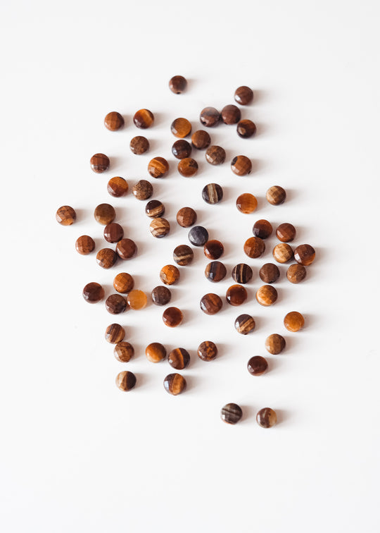 Kralen, mini schijfjes tijgeroog