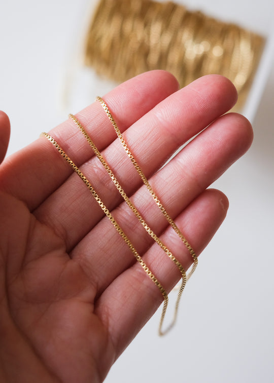 Box chain ketting, verguld