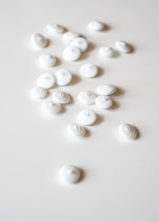 Vintage schijfje Muranoglas, wit