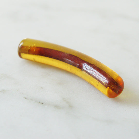 Kraal gebogen buisje amber