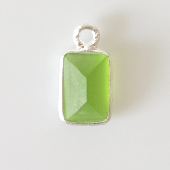 Bedel rechthoekje peridot zilver