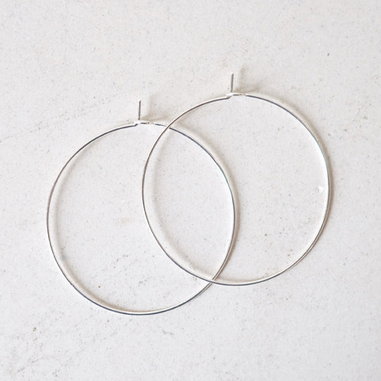 Creool oorsteker groot, zilver