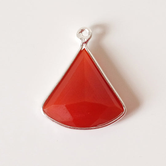 Hanger waaier carneool zilver