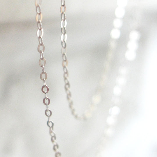 Ketting fijne platte ovalen schakel, zilver
