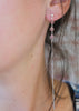 zilveren oorstekers met lange ketting en cranberry kwarts