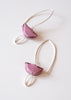 zilveren oorhangers met lila kraal van Muranoglas