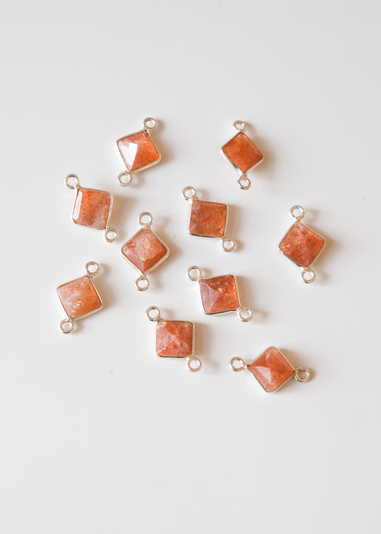 Link ruitje zonnesteen, zilver