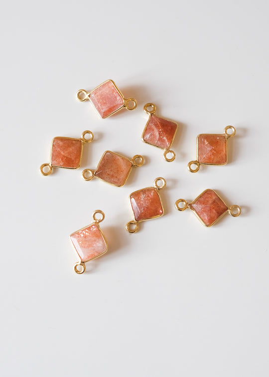 Link ruitje zonnesteen, verguld